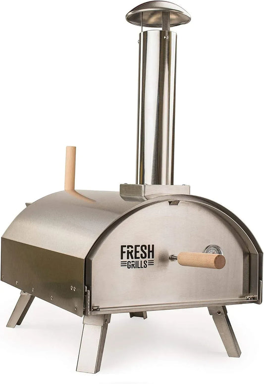Forno elettrico per pizza, 35cm, portatile, acciaio inox, argento
