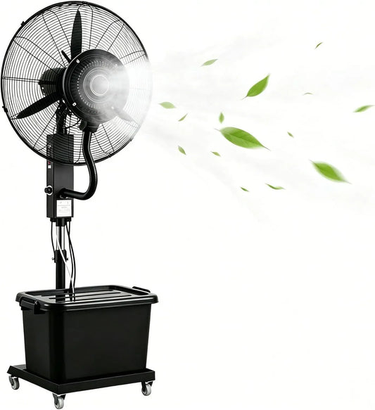 Ventilatore 71cm/28in, 200cm, 42 L, esterno, industriale, 3 velocità, oscillazione, Altezza Regolabile 160‑200cm, Oscillazione 90°