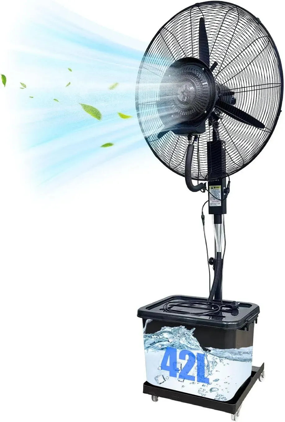 Ventilatore, 42 L, esterno, industriale, 3 velocità, ampio serbatoio, professionale