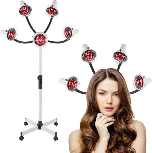 riscaldatore, Lampada, ruote di trasporto, decorazione del soggiorno, funzione riscaldante, per capelli a 5 teste processore di colori per salone di