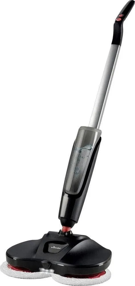 Sistema Lavapavimenti elettrico spray senza filo, Vileda Looper, Serbatoio d'acqua integrato con 2 paia di panni in microfibra divesi, Pulizia senza