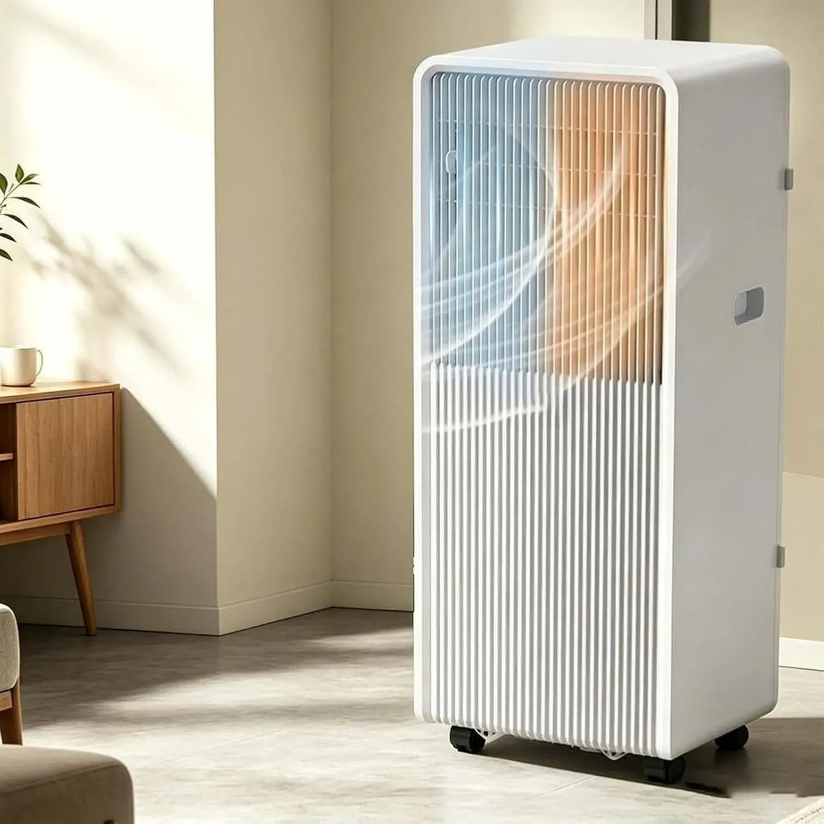 Condizionatore, portatile, ruote di trasporto, Inverter, Portatile Inverter Caldo Freddo Deumidificare Ventilare, Controllo Smart, Ruote 60°