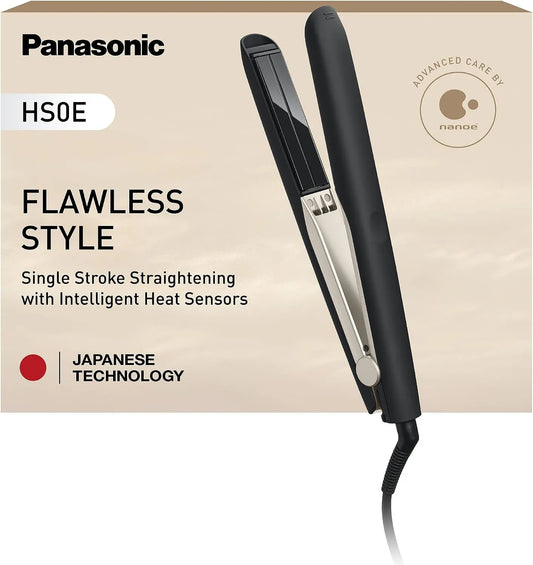 Panasonic EH-HS0E Piastra per capelli, lisciacapelli, Tecnologia NANOE per Capelli Idratati e Lucenti, Piastra in Ceramica