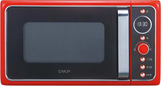 Candy G20CMB Forno a microonde, 20 L, 1200 W, 9 programmi, grill, timer, display digitale, rosso, 6 livelli di potenza