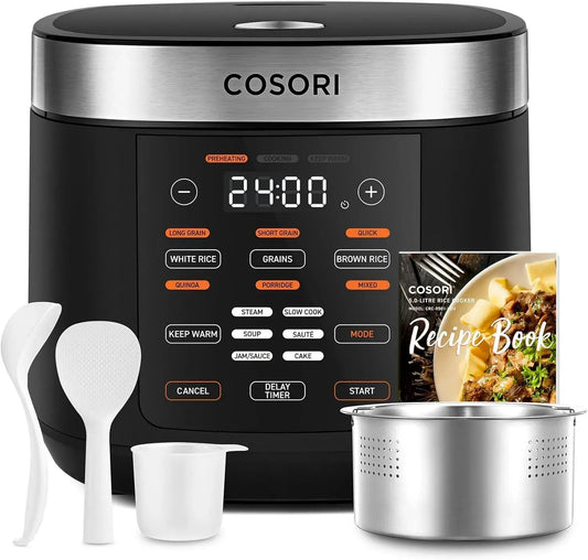 Pentola e padella, 1,8 L, 17 programmi, COSORI, Cuociriso Elettrico 1,8L, Ceramico