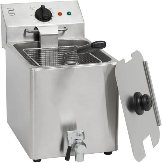 GDF3008 Zona Fredda, Acciaio Inox, per Professional Friggitrice Elettrica, 3250W, Riscaldamento Rapido, con Coperchio