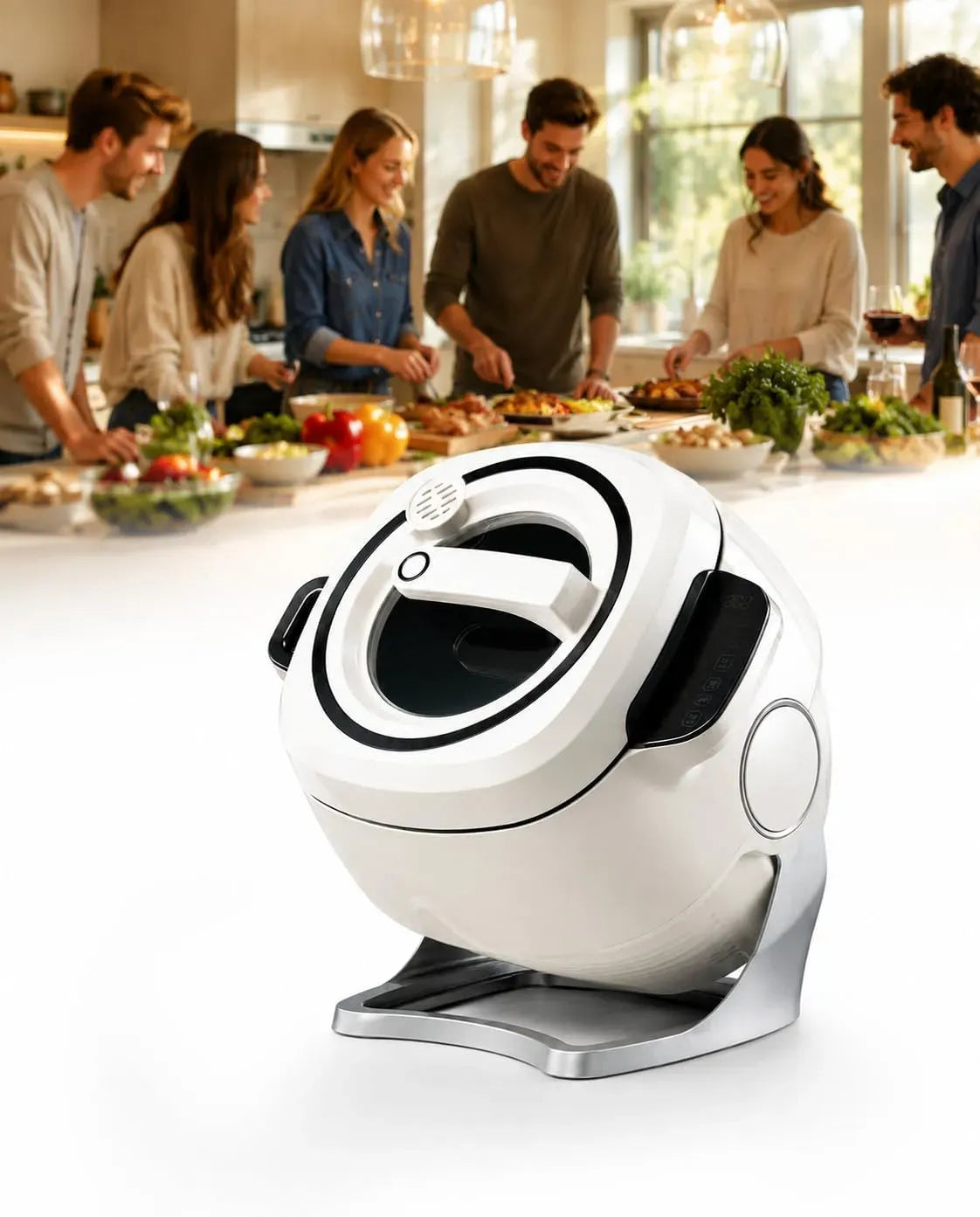 Pentola e padella, 6 L, 2000 W, touch, effetto 3D, Controllo Touch Smart, Riscaldamento 3D