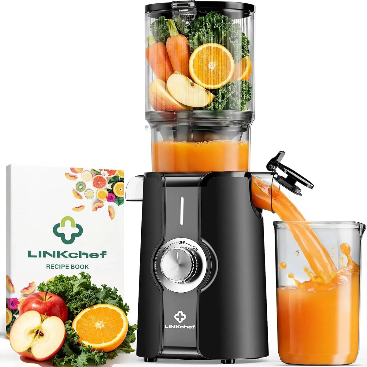 estrattore di succo e spremiagrumi, 1.2 L, 200 W, nero
