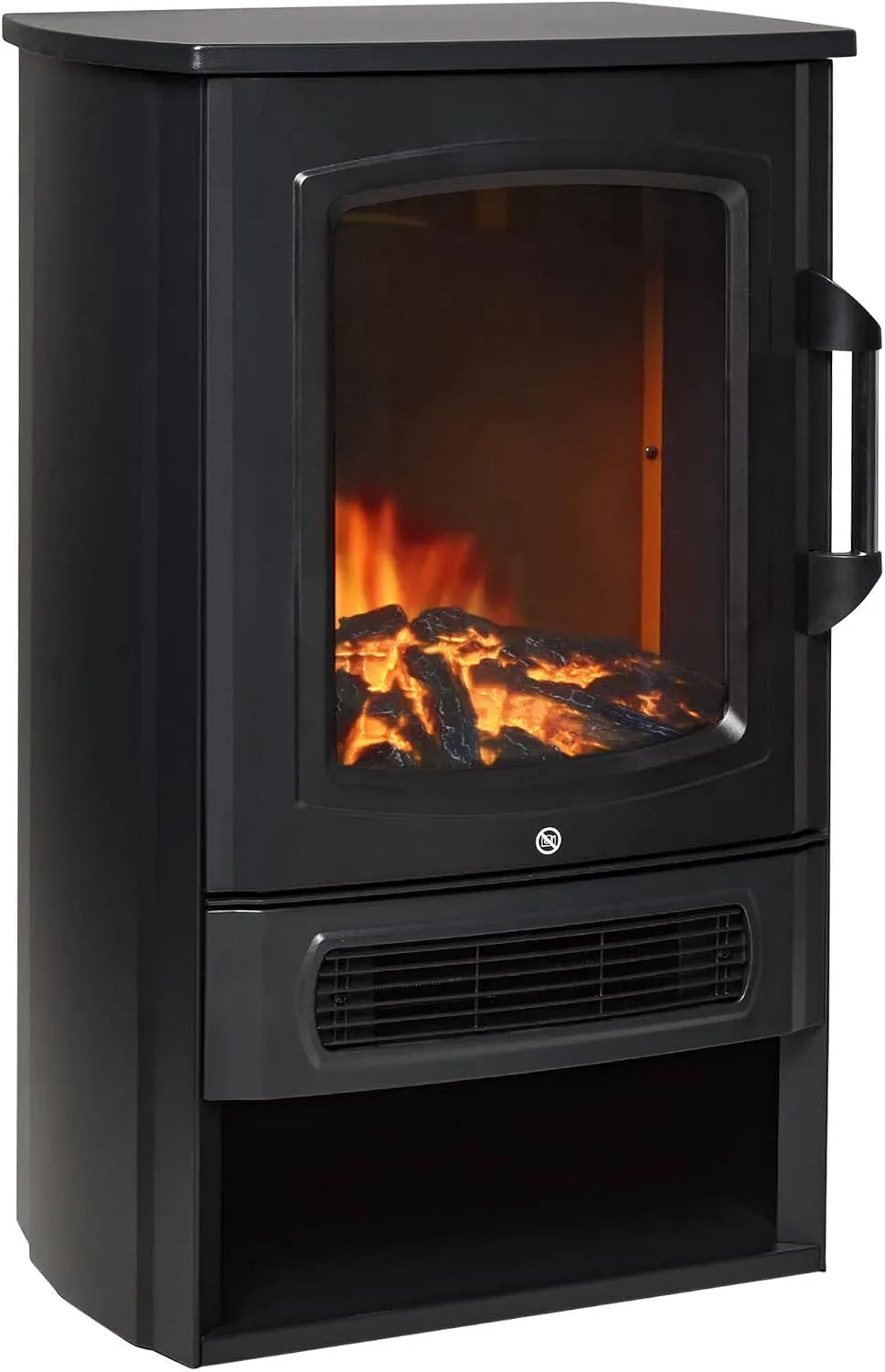Camino Elettrico con Fiamma Realistica, 20-25㎡, Portalegna, Nero