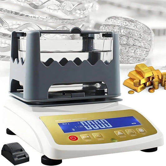 1200K con Printer, Analizzatore di purezza dell'oro e densimetro per Metalli preziosi, con risoluzione di 0,001 g, per Test di densità e rilevamento