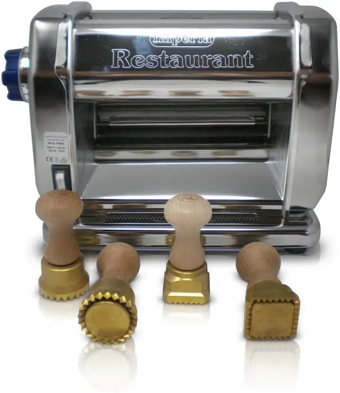 Macchina, professionale, acciaio inox, legno, Imperia Bundle Macchina Pasta Elettrica
