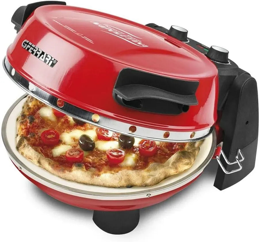 Forno elettrico per pizza G10032, 31 cm, 1200 W, rosso, Doppia Pietra Refrattaria