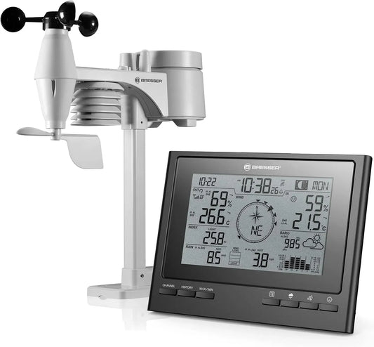 7-in-1 Stazione, sensore, stazione meteorologica wireless, esterno, professionale, nero