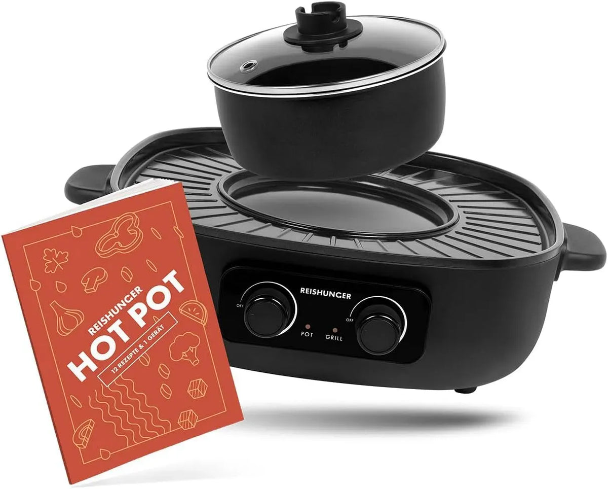 grill, pentola elettrica multifunzione con grill, per 2-4 persone, REISHUNGER