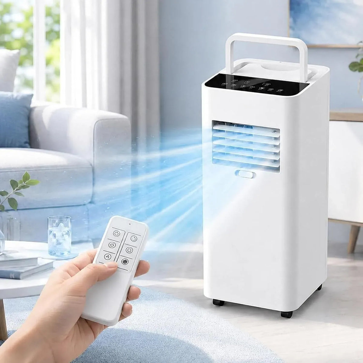 Condizionatore 15H, classe energetica E, portatile, timer, unità AC Mobile Smart per stanze Fino a 20m²