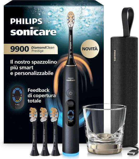 Philips HX9815/92 copertura, spazzolino da denti ricaricabile, pannello IPS, nero