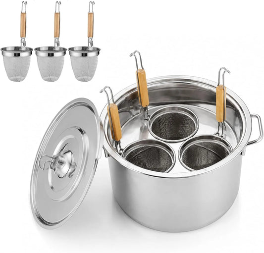 Pentola e padella, RSBFER, acciaio inox, Set di cuocipasta in Acciaio Inox con cestelli scolapasta, 3 Hole