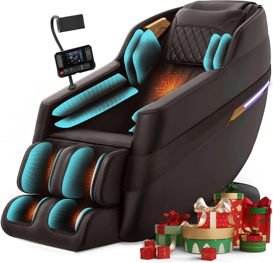 Poltrona relax con massaggio, Bluetooth, effetto 3D, controllo vocale AI e altoparlante Bluetooth, 8 airbag