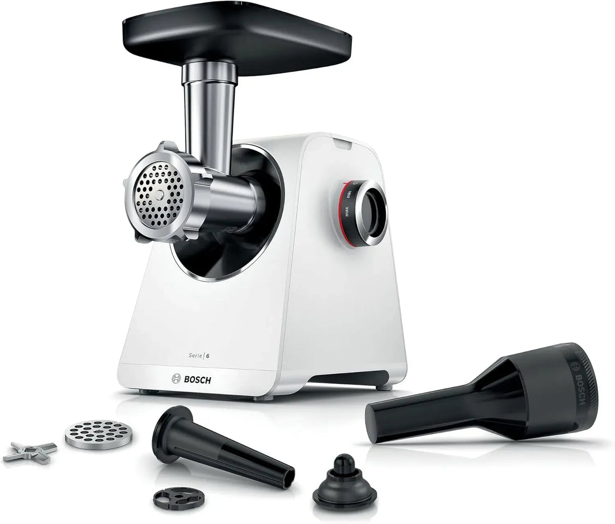 Bosch Serie 6 MFWS607W motore, 3,5 kg/min, 8 mm, 10 J, 2 livelli, bianco, per salsicce