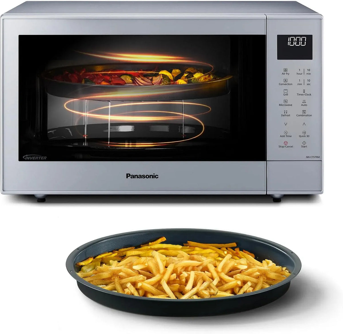 Panasonic NN-CT57RMEPG Forno a microonde, 27 L, 1000 W, 1300 W, 19 programmi, grill, Inverter, argento
