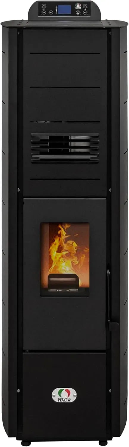 Colonna, 8 Kw, 70 m, stretto, nero, STUFE, Slim