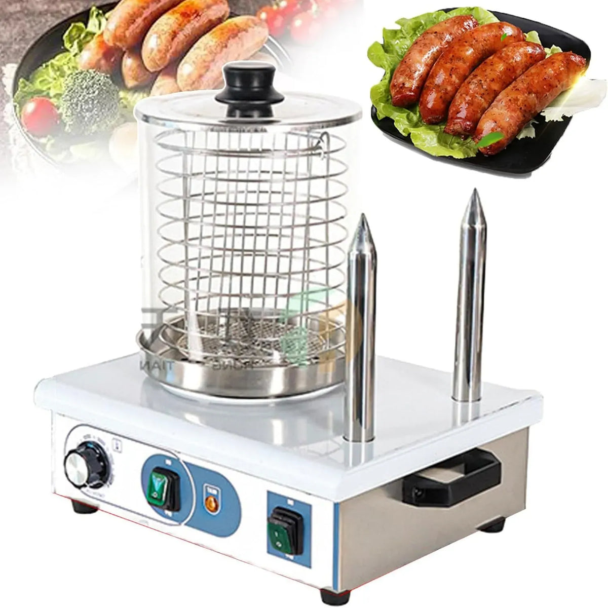550W/1200W 2-Stick Macchina per Hot, 550 W, 1200 W, 2 zone di temperatura, per Hot Dog PRO