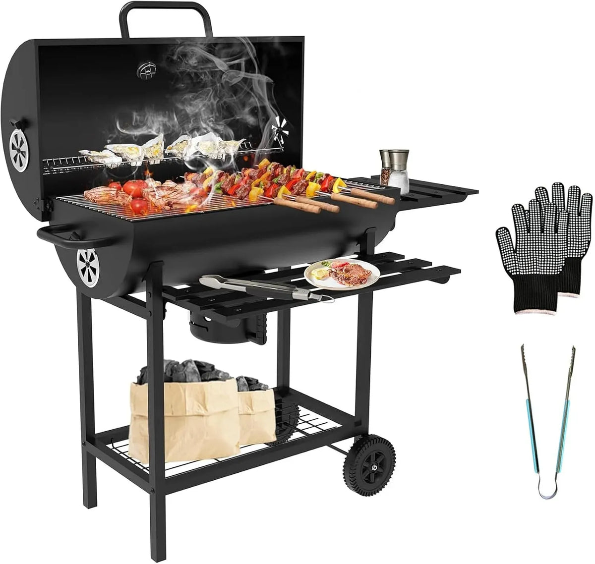 Barbecue, Griglia, legno, per Carne alla Griglia, DEWINNER