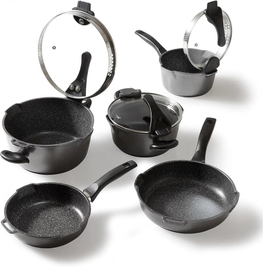 Pentola e padella, STONELINE, utensile da cucina, Manico/Padella, Future Set di Pentole