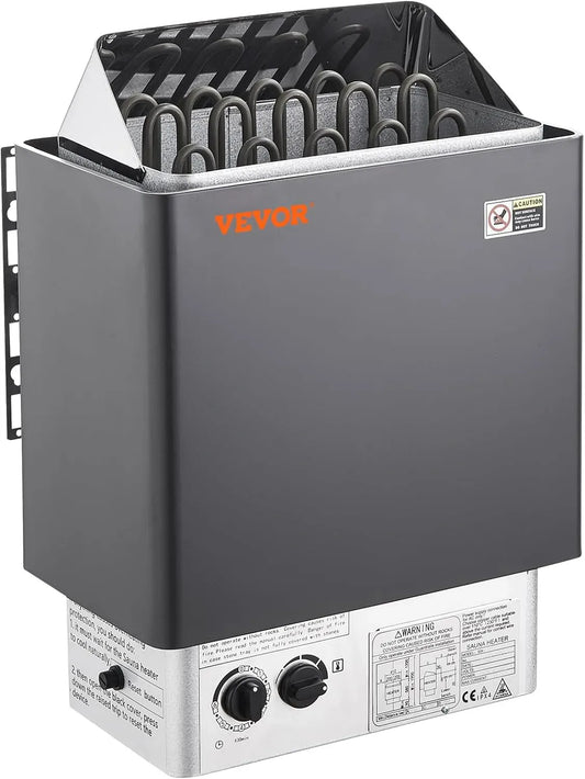 VEVOR V 3 Riscaldatore, 400 V, 8 kW, 12 m, portatile, esterno, timer, professionale, funzione riscaldante, per Sauna Stufa Elettrica per Sauna 8 kW