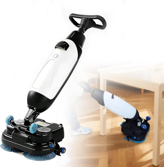 lavapavimenti elettrico, spazzola, 43 cm, senza fili, per pavimenti duri