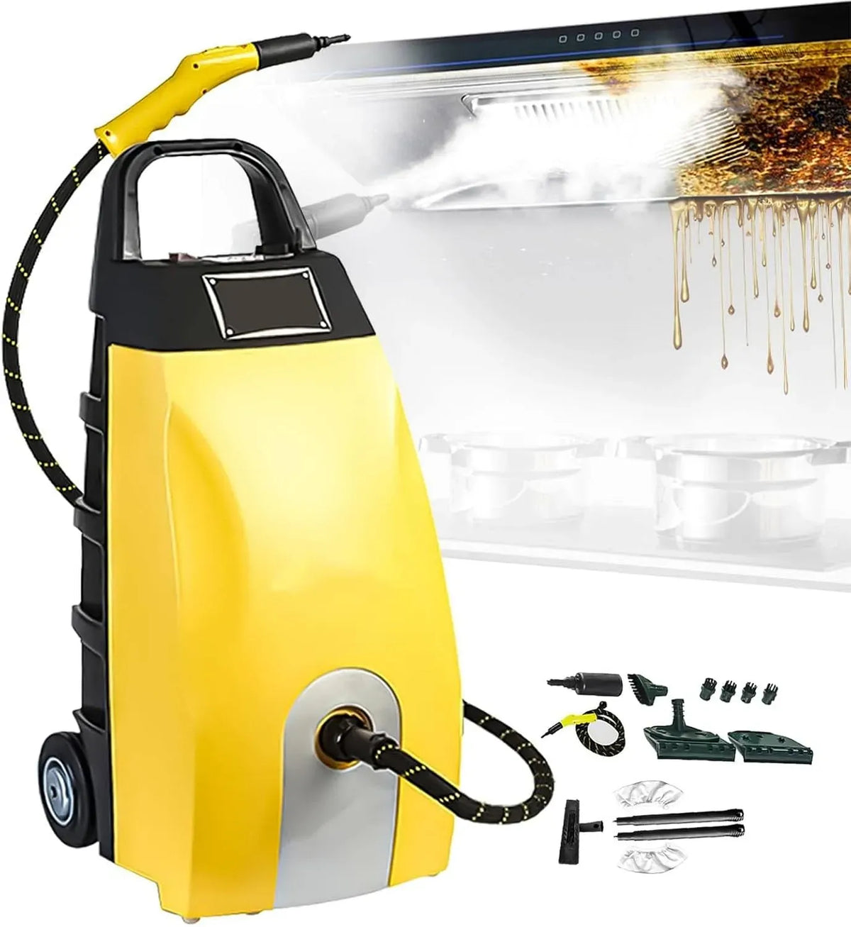 Pulitore a vapore, 3,5 L, 3000 W, ampio serbatoio, professionale, Vapore ad Alta Temperatura Fino a 110 °C, 230 °F