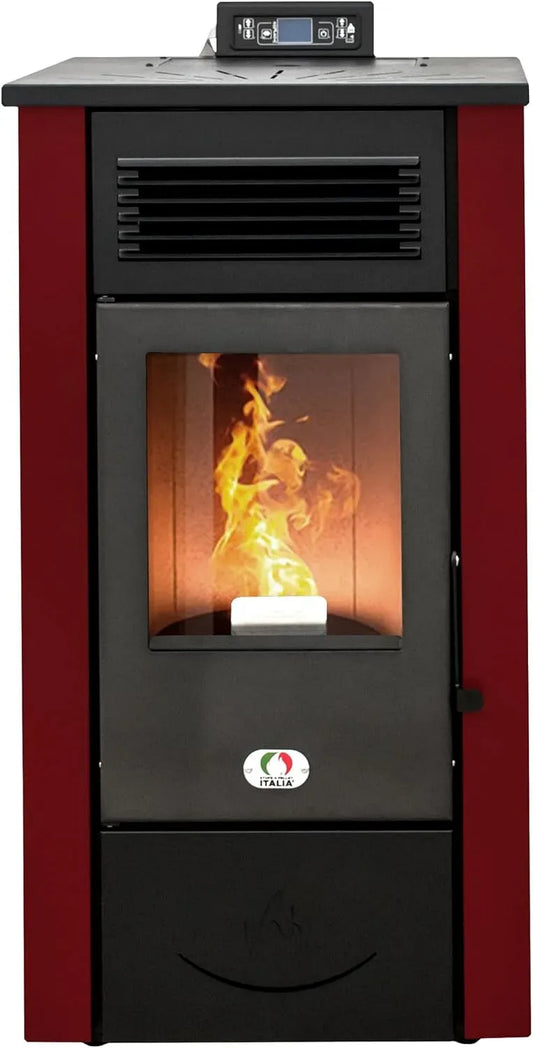 15H A PELLET ITALIA Canada 14 KW, Stufa ad Aria Ventilata Efficienza 89% Scalda 130m² Autonomia Programmabile 5 Velocità e Potenze Garanzia 24 Mesi