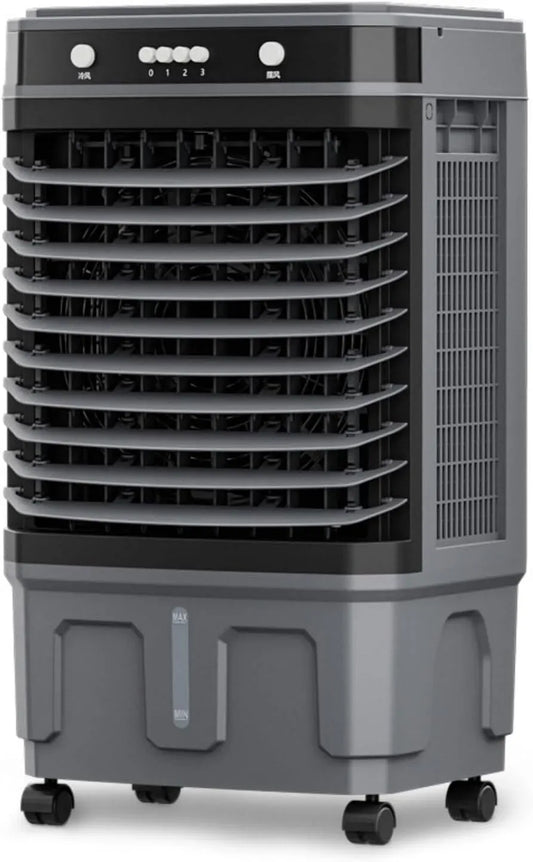 Condizionatore, portatile, timer, 3 velocità, Timer di 12 Ore, raffrescatore evaporativo con Ventilatore a 3 velocità, 4 Scomparti per Il Ghiaccio