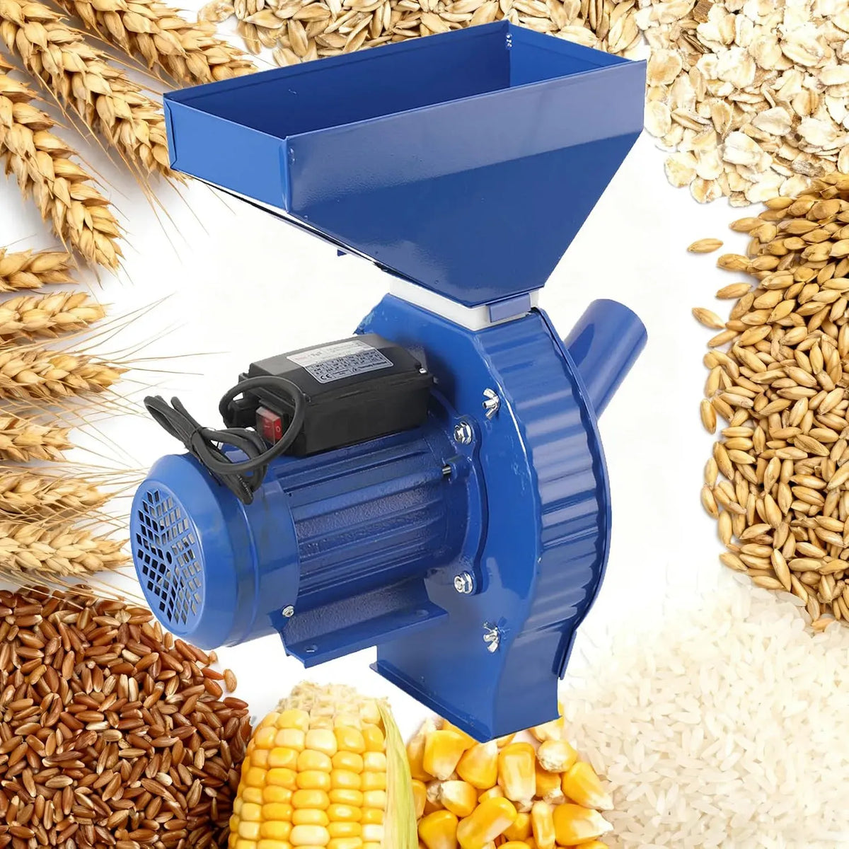 Mulino, macinatore elettrico, 1100 W, 240 kg, acciaio inox, per Cereali 1100W