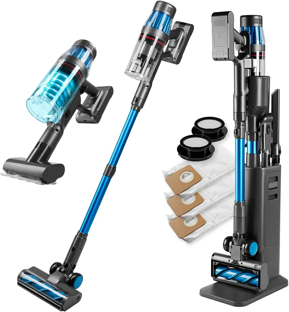 Aspirapolvere, 3,5 L, autonomia 60 minuti, CLEANmaxx AeroTec 500, svuotamento automatico della polvere da 3,5 l, 34 kPa, filtro HEPA