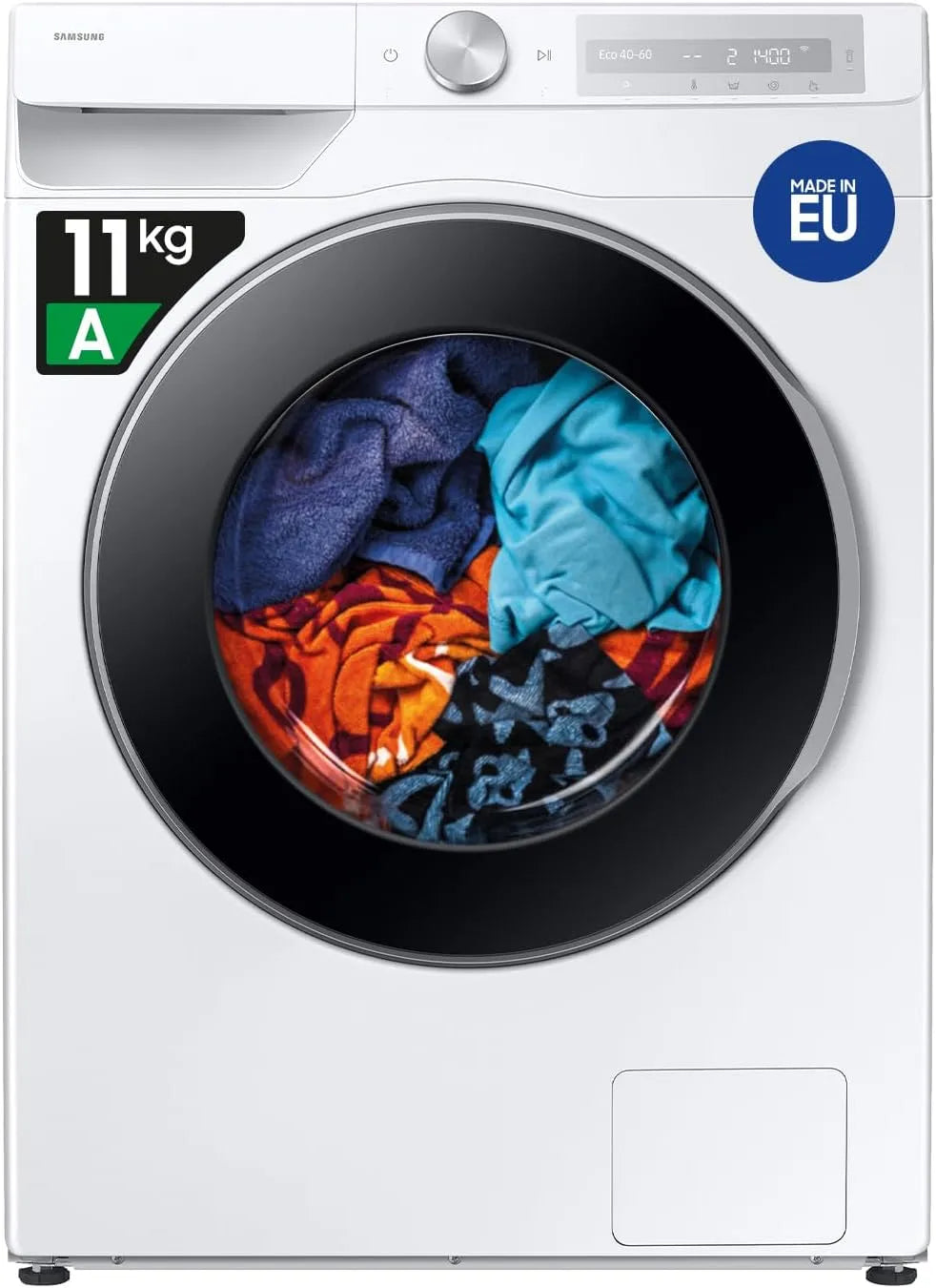 Samsung WW11DG6B85LH/U3 85h Lavatrice, 60 L, 11 kg, libera installazione, Wi-Fi, Super Speed, vapore
