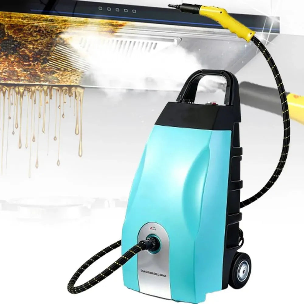Pulitore a vapore, 3000 W, timer, industriale, uso su pavimenti, cucina, auto, finestre e divano, blu, Vapore Ad Alta Temperatura