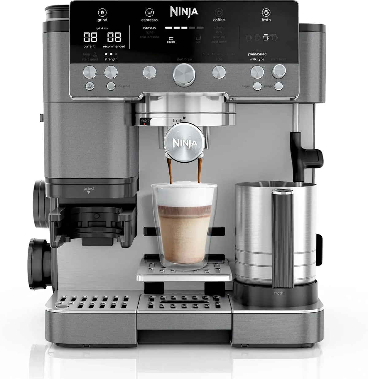 Ninja Macchina da caffè, grigio, caffettiera elettrica, Luxe Premiere