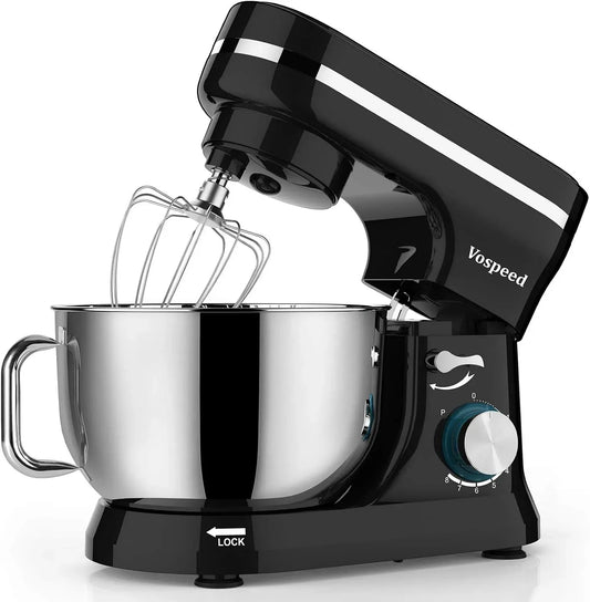 Robot da cucina, 1000 W, Impastatrice 5QT, acciaio inox, nero, Ciotola di Acciaio Inossidabile