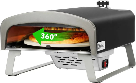Forno elettrico per pizza PS102, portatile, forno da cucina, Forno per pizza a gas con pietra rotante automatica