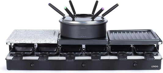 doc234 fonduta, 1650 W, Livoo set raclette + fonduta 12 persone 1650w