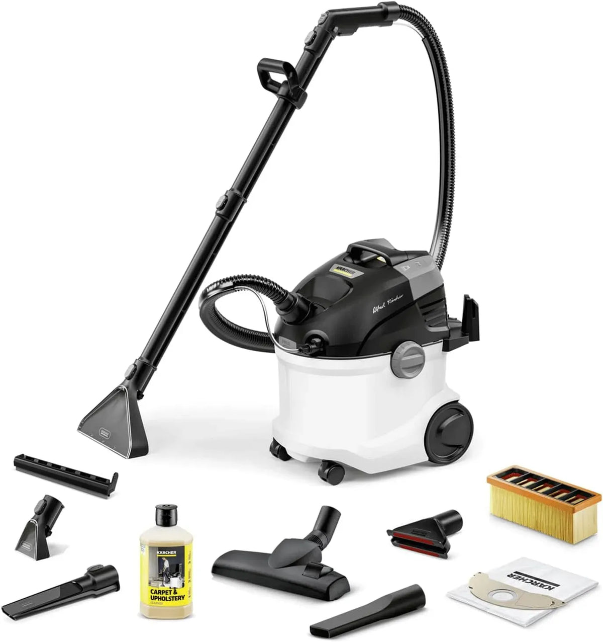 Kärcher SE 6 per pavimenti, Lavatappeti Smacchiatore Signature Line, tubo a spruzzo 2 in 1, serbatoio acqua pulita e acqua sporca: 4 l, bocchetta per