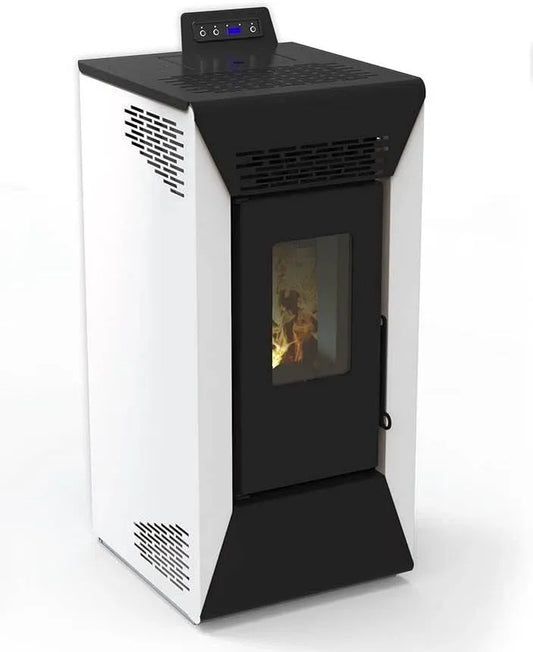 Stufa a pellet canalizzata wifi Courmayeur 8,74 kw Bianco