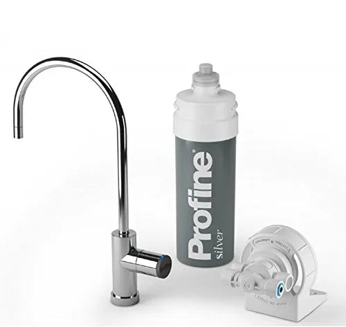 Lavello da cucina, argento, Depuratore Acqua Profine Silver Small Kit Installazione Sotto Lavello Micro Filtrazione 0,5 Micron Antibatterico