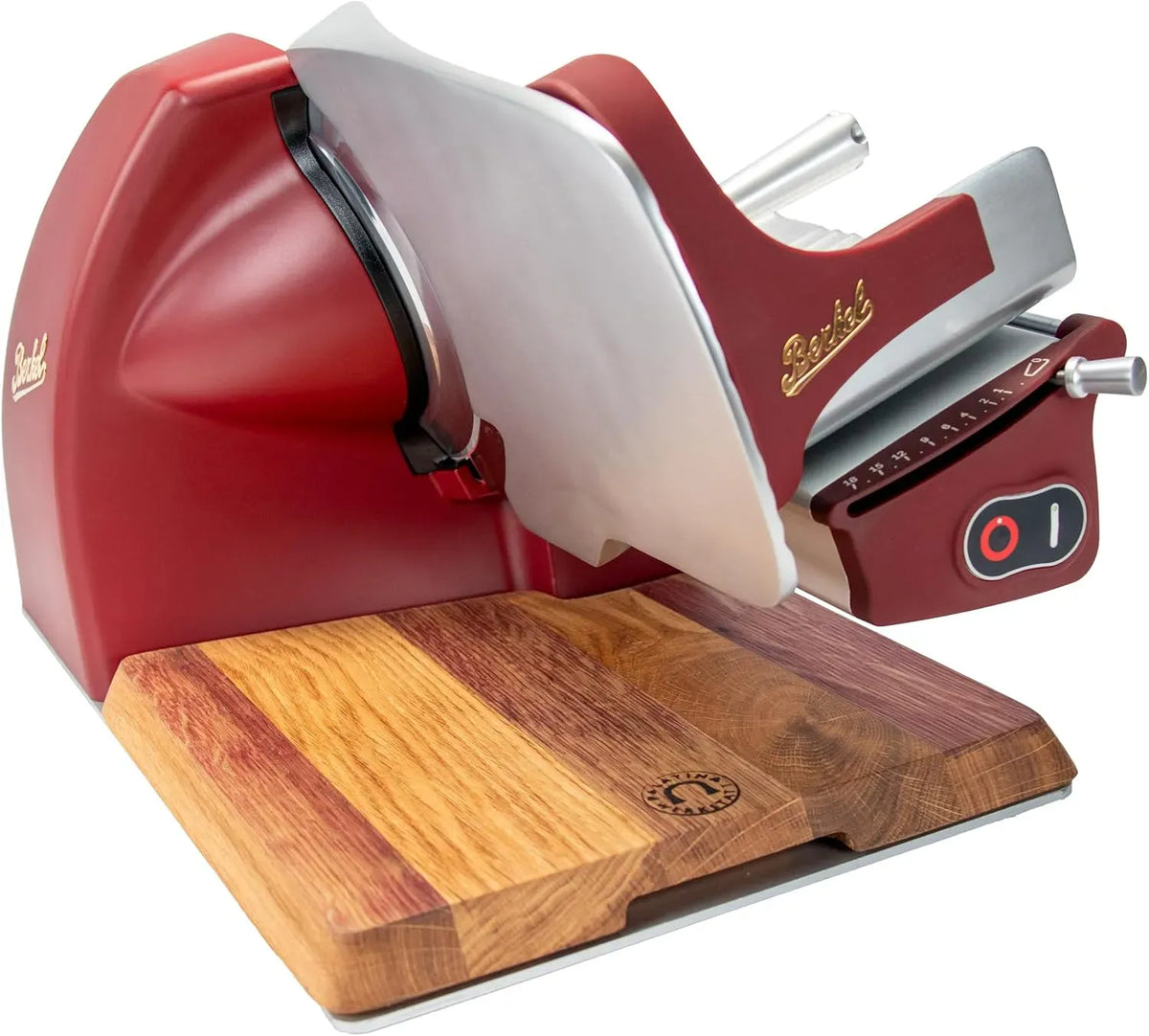 Affettatrice, affettatrice per alimenti, rosso, legno, per prosciutto