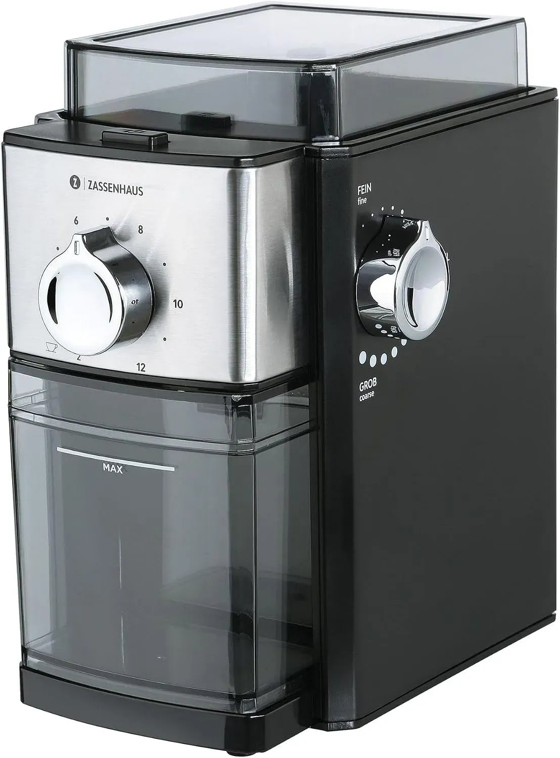 Zassenhaus Macinacaffè elettrico KINGSTON STEEL smerigliatrice a funzionamento automatico