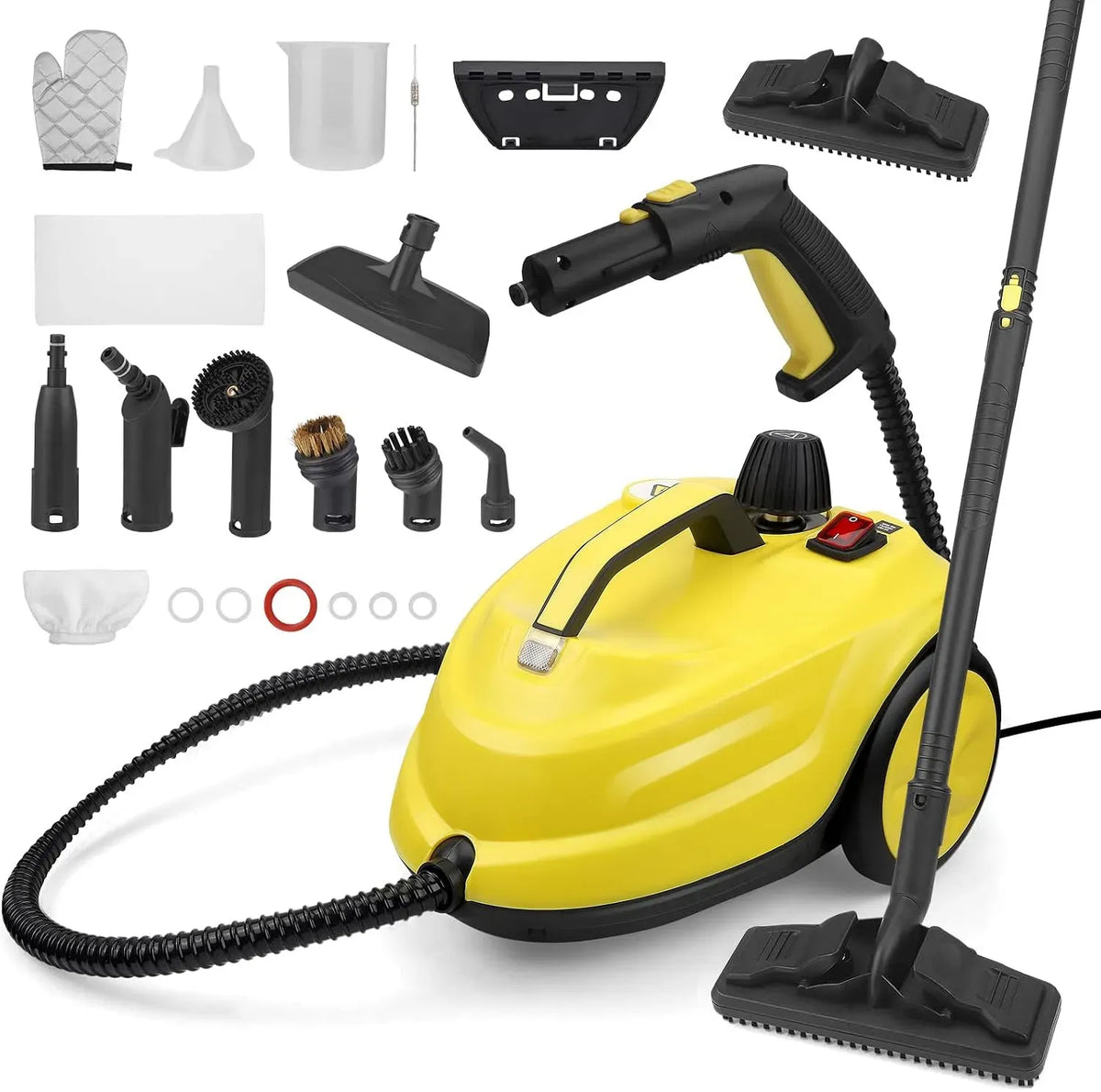 Pulitore a vapore, 2 L, 2000 W, portatile, ampio serbatoio, uso su pavimenti, cucina, auto, finestre e divano, riscaldamento rapido fino a 320°F