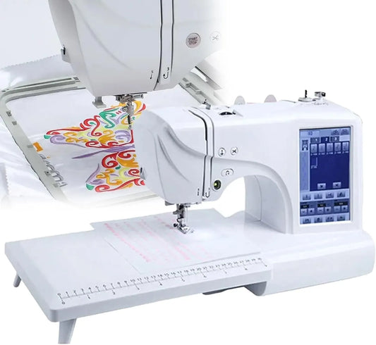 Macchina da ricamo, ricamatrice elettrica, 10x23cm, touch, display LCD, per vestiti