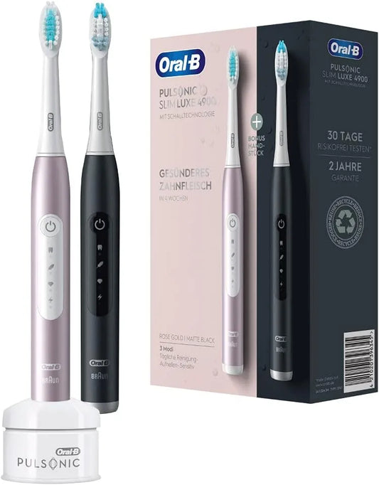Braun Accessorio per elettrodomestico, stretto, nero, Oral-B Pulsonic Slim Luxe 4900, 3 modalità di pulizia