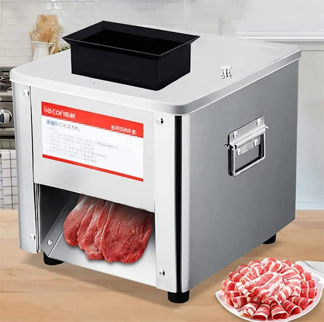 Affettatrice, affettatrice per alimenti, 2,5 Mm, acciaio inox, per Vari Tipi di Carne